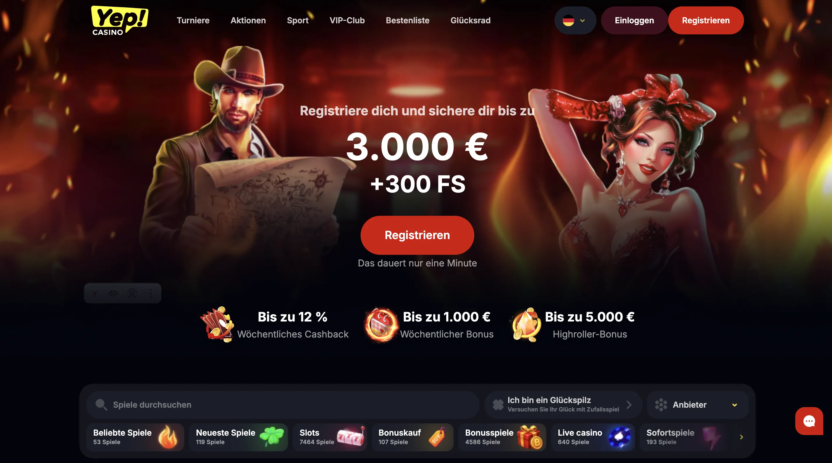 Erste Einzahlung im Yep Casino mit verfügbaren Zahlungsmethoden