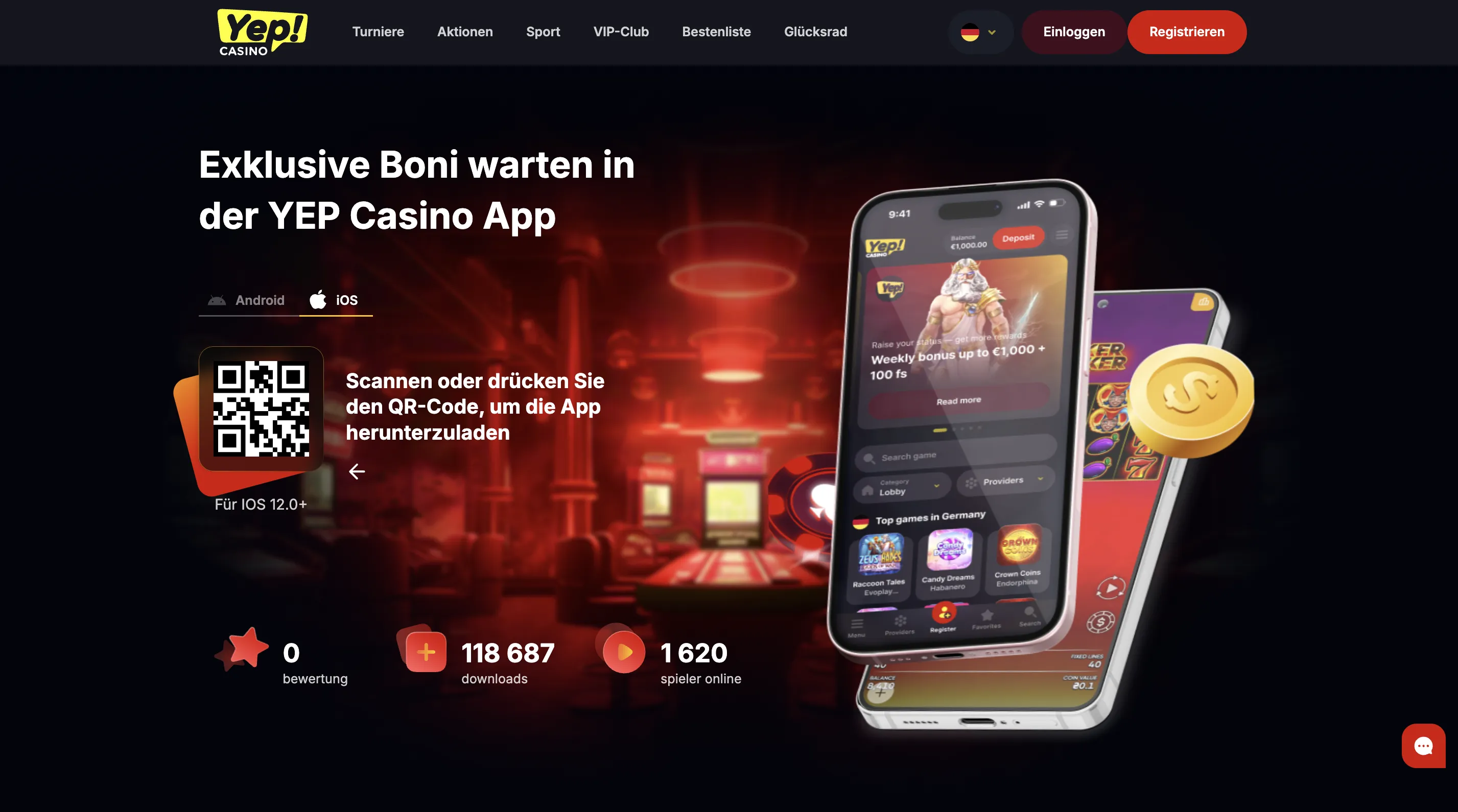 Installation der Yep Casino App auf Android und iOS